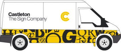 Alphabet applied to vehicle livery
